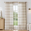 image:imageDriftAway Buffalo Plaid Semi Sheer Check Curtains 84 Inches TaupeTaupe