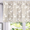 image:imageDriftAway Daisy Dahlia Blooming Flower Floral Lined Thermal Insulated Energy Saving Window Curtain Valance 2 Layers Rod Pocket 52 Inch by 18 Inch Plus 2 Inch Header Beige 1 PackBeige
