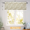 image:imageDriftAway Daisy Dahlia Blooming Flower Floral Lined Thermal Insulated Energy Saving Window Curtain Valance 2 Layers Rod Pocket 52 Inch by 18 Inch Plus 2 Inch Header Beige 1 PackBeige With Pom