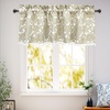 image:imageDriftAway Daisy Dahlia Blooming Flower Floral Lined Thermal Insulated Energy Saving Window Curtain Valance 2 Layers Rod Pocket 52 Inch by 18 Inch Plus 2 Inch Header Beige 1 PackBeige With Pom