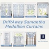 image:imageDriftAway Damask Curtains Valances for Windows Farmhouse Style Floral Medallion Patterned Samantha Kitchen Curtain Valance Single 52 Inch by 14 Inch Plus 175 Inch Header Dusty BlueBlue