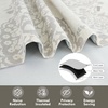 image:imageDriftAway Damask Curtains Valances for Windows Farmhouse Style Floral Medallion Patterned Samantha Kitchen Curtain Valance Single 52 Inch by 14 Inch Plus 175 Inch Header Dusty BlueLinen Gray