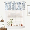 image:imageDriftAway Damask Curtains Valances for Windows Farmhouse Style Floral Medallion Patterned Samantha Kitchen Curtain Valance Single 52 Inch by 14 Inch Plus 175 Inch Header Dusty BlueBlue