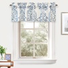 image:imageDriftAway Damask Curtains Valances for Windows Farmhouse Style Floral Medallion Patterned Samantha Kitchen Curtain Valance Single 52 Inch by 14 Inch Plus 175 Inch Header Dusty BlueBlue