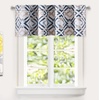 image:imageDriftAway Diamond Trellis Watercolor Geometric Checker Plaid Pattern Blackout Thermal Insulated Energy Saving Window Curtain Valance Rod Pocket Single 52 Inch by 14 Inch Plus 175 Inch Header NavyDiamondnavy