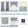 image:imageDriftAway Diamond Trellis Watercolor Geometric Checker Plaid Pattern Blackout Thermal Insulated Energy Saving Window Curtain Valance Rod Pocket Single 52 Inch by 18 Inch Plus 2 Inch Header NavyDiamondnavy