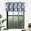 image:imageDriftAway Diamond Trellis Watercolor Geometric Checker Plaid Pattern Blackout Thermal Insulated Energy Saving Window Curtain Valance Rod Pocket Single 52 Inch by 14 Inch Plus 175 Inch Header NavyDiamondnavy