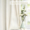 image:imageDriftAway Extra Long Linen Sheer Curtains 2 Panels 2 Story House Tall Curtains for High Ceiling Long Window High Living Room Light Filtering Window Coverings Back Tab 52 Inch by 156 Inch Light LinenLight Linen