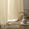 image:imageDriftAway Extra Long Linen Sheer Curtains 2 Panels 2 Story House Tall Curtains for High Ceiling Long Window High Living Room Light Filtering Window Coverings Back Tab 52 Inch by 156 Inch Light LinenBeige