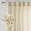 image:imageDriftAway Extra Long Linen Sheer Curtains 2 Panels 2 Story House Tall Curtains for High Ceiling Long Window High Living Room Light Filtering Window Coverings Back Tab 52 Inch by 156 Inch Light LinenBeige