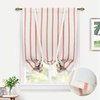 image:imageDriftAway Farmhouse Double Layer Linen Blackout Tie Up Curtains Thermal Insulated Vertical Striped Fully Lined Balloon Roman Shade Bathroom Window Adjustable Rod Pocket 45 Inch by 63 Inch GrayRed