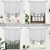 image:imageDriftAway Farmhouse Double Layer Linen Blackout Tie Up Curtains Thermal Insulated Vertical Striped Fully Lined Balloon Roman Shade Bathroom Window Adjustable Rod Pocket 45 Inch by 63 Inch GrayBriony Black
