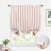 image:imageDriftAway Farmhouse Double Layer Linen Blackout Tie Up Curtains Thermal Insulated Vertical Striped Fully Lined Balloon Roman Shade Bathroom Window Adjustable Rod Pocket 45 Inch by 63 Inch GrayRed
