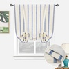 image:imageDriftAway Farmhouse Double Layer Linen Blackout Tie Up Curtains Thermal Insulated Vertical Striped Fully Lined Balloon Roman Shade Bathroom Window Adjustable Rod Pocket 45 Inch by 63 Inch GrayNavy Blue