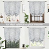 image:imageDriftAway Farmhouse Double Layer Linen Blackout Tie Up Curtains Thermal Insulated Vertical Striped Fully Lined Balloon Roman Shade Bathroom Window Adjustable Rod Pocket 45 Inch by 63 Inch GrayRoman Black