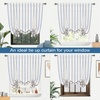 image:imageDriftAway Farmhouse Double Layer Linen Blackout Tie Up Curtains Thermal Insulated Vertical Striped Fully Lined Balloon Roman Shade Bathroom Window Adjustable Rod Pocket 45 Inch by 63 Inch GrayNavy Blue
