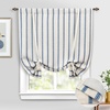 image:imageDriftAway Farmhouse Double Layer Linen Blackout Tie Up Curtains Thermal Insulated Vertical Striped Fully Lined Balloon Roman Shade Bathroom Window Adjustable Rod Pocket 45 Inch by 63 Inch GrayNavy Blue