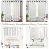 image:imageDriftAway Farmhouse Double Layer Linen Blackout Tie Up Curtains Thermal Insulated Vertical Striped Fully Lined Balloon Roman Shade Bathroom Window Adjustable Rod Pocket 45 Inch by 63 Inch GrayGrey