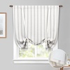 image:imageDriftAway Farmhouse Double Layer Linen Blackout Tie Up Curtains Thermal Insulated Vertical Striped Fully Lined Balloon Roman Shade Bathroom Window Adjustable Rod Pocket 45 Inch by 63 Inch GrayGrey
