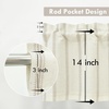 image:imageDriftAway Farmhouse Linen Valance Rod Pocket 1 Panel W52xL14 GrayCamel Beige