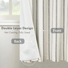 image:imageDriftAway Farmhouse Stripe Blackout Curtains Grommet W52xL84 Loden GreenB Black Stripe