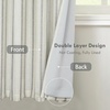 image:imageDriftAway Farmhouse Stripe Blackout Curtains Grommet W52xL84 Loden GreenB Gray Stripe