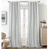 image:imageDriftAway Farmhouse Stripe Blackout Curtains Grommet W52xL84 Loden GreenB Navy Stripe