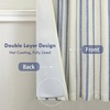 image:imageDriftAway Farmhouse Stripe Blackout Curtains Grommet W52xL84 Loden GreenB Navy Stripe