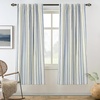 image:imageDriftAway Farmhouse Stripe Blackout Curtains Grommet W52xL84 Loden GreenB Navy Stripe
