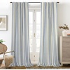 image:imageDriftAway Farmhouse Stripe Blackout Curtains Grommet W52xL84 Loden GreenB Navy Stripe