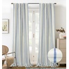 image:imageDriftAway Farmhouse Stripe Blackout Curtains Grommet W52xL84 Loden GreenB Navy Stripe