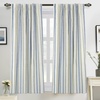 image:imageDriftAway Farmhouse Stripe Blackout Curtains Grommet W52xL84 Loden GreenB Navy Stripe