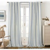 image:imageDriftAway Farmhouse Stripe Blackout Curtains Grommet W52xL84 Loden GreenB Navy Stripe