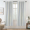 image:imageDriftAway Farmhouse Stripe Blackout Curtains Grommet W52xL84 Loden GreenB Navy Stripe