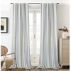 image:imageDriftAway Farmhouse Stripe Blackout Curtains Grommet W52xL84 Loden GreenB Navy Stripe