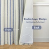 image:imageDriftAway Farmhouse Stripe Blackout Curtains Grommet W52xL84 Loden GreenB Navy Stripe