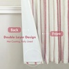 image:imageDriftAway Farmhouse Stripe Blackout Curtains Grommet W52xL84 Loden GreenB Red Stripe
