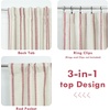 image:imageDriftAway Farmhouse Stripe Blackout Curtains Grommet W52xL84 Loden GreenB Red Stripe