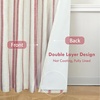 image:imageDriftAway Farmhouse Stripe Blackout Curtains Grommet W52xL84 Loden GreenB Red Stripe