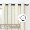 image:imageDriftAway Farmhouse Stripe Blackout Curtains Grommet W52xL84 Loden GreenG Camel Beige Stripe
