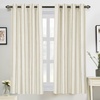 image:imageDriftAway Farmhouse Stripe Blackout Curtains Grommet W52xL84 Loden GreenG Camel Beige Stripe