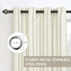 image:imageDriftAway Farmhouse Stripe Blackout Curtains Grommet W52xL84 Loden GreenG Camel Beige Stripe