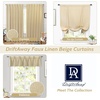 image:imageDriftAway Faux Linen Textured Solid Color Blackout Tie Up Curtain for Kitchen Decorative Adjustable Balloon Rod Pocket Window Linen Curtains for Small Window 42 Inch by 63 Inch Dusty BlueBeige