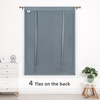 image:imageDriftAway Faux Linen Textured Solid Color Blackout Tie Up Curtain for Kitchen Decorative Adjustable Balloon Rod Pocket Window Linen Curtains for Small Window 42 Inch by 63 Inch Dusty BlueDusty Blue