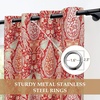 image:imageDriftAway Floral Red Curtains for Bedroom 80 Blackout Thermal Insulated Lined Double Layer Vintage Peacock Printed Pattern Darkening Drapes for Living Room Grommet 2 Panels 52 Inch by 84 Inch RedRed