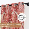 image:imageDriftAway Floral Red Curtains for Bedroom 80 Blackout Thermal Insulated Lined Double Layer Vintage Peacock Printed Pattern Darkening Drapes for Living Room Grommet 2 Panels 52 Inch by 84 Inch RedRed
