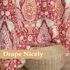 image:imageDriftAway Floral Red Curtains for Bedroom 80 Blackout Thermal Insulated Lined Double Layer Vintage Peacock Printed Pattern Darkening Drapes for Living Room Grommet 2 Panels 52 Inch by 84 Inch RedRed