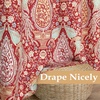 image:imageDriftAway Floral Red Curtains for Bedroom 80 Blackout Thermal Insulated Lined Double Layer Vintage Peacock Printed Pattern Darkening Drapes for Living Room Grommet 2 Panels 52 Inch by 84 Inch RedRed