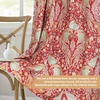 image:imageDriftAway Floral Red Curtains for Bedroom 80 Blackout Thermal Insulated Lined Double Layer Vintage Peacock Printed Pattern Darkening Drapes for Living Room Grommet 2 Panels 52 Inch by 84 Inch RedRed