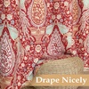image:imageDriftAway Floral Red Curtains for Bedroom 80 Blackout Thermal Insulated Lined Double Layer Vintage Peacock Printed Pattern Darkening Drapes for Living Room Grommet 2 Panels 52 Inch by 84 Inch RedRed